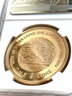 塞拉利昂-1974-一-莱昂-10年-银行-周年-NGC-PF68-超cameo_8 塞拉利昂 1974 一个利昂 10 年银行周年 NGC PF68 超客串