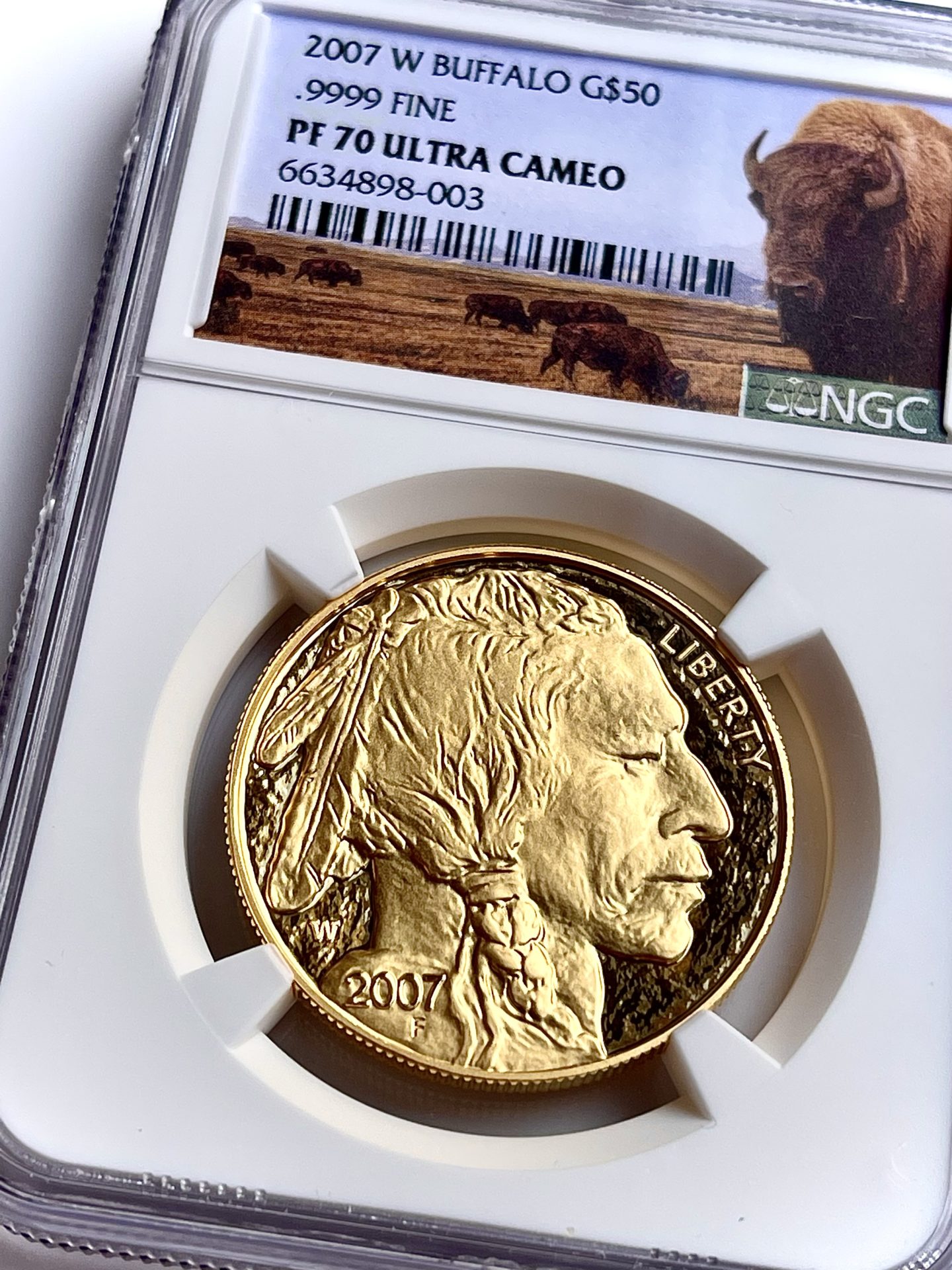 USA American buffalo gold 2007 proof 1oz NGC pf70 ultra cameo
