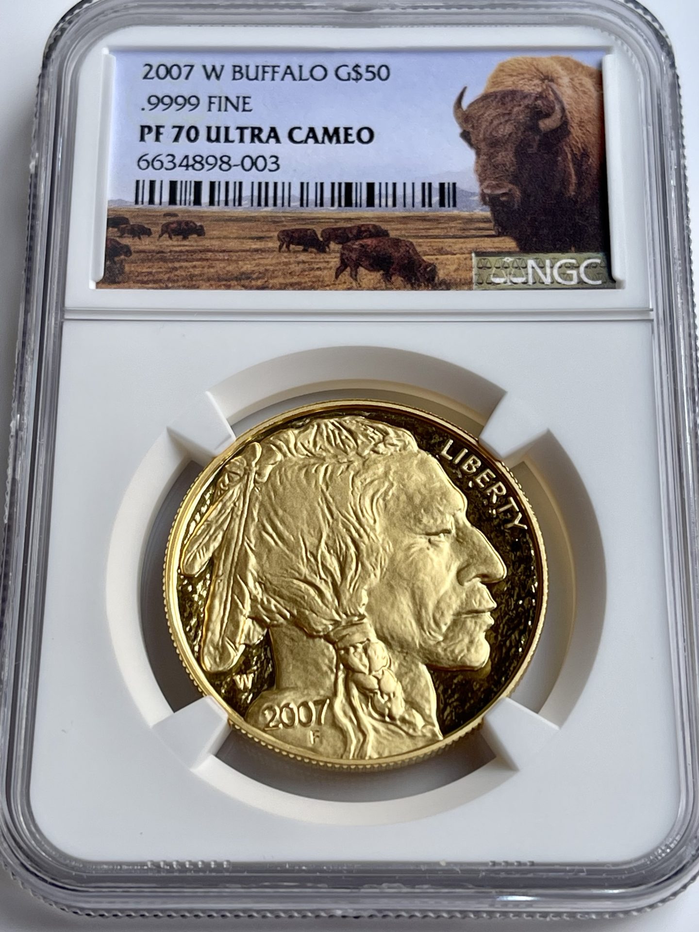 USA American buffalo gold 2007 proof 1oz NGC pf70 ultra cameo