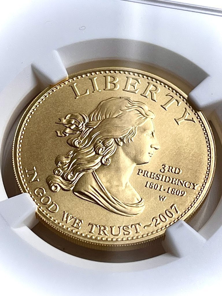 USA prima serie coniuge Jefferson liberty 2007 10 dollari ngc ms70