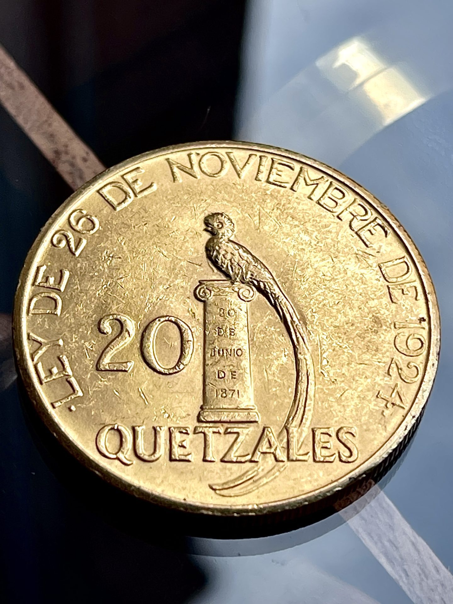 Guatemala 20 Quetzales 1926 gold coin