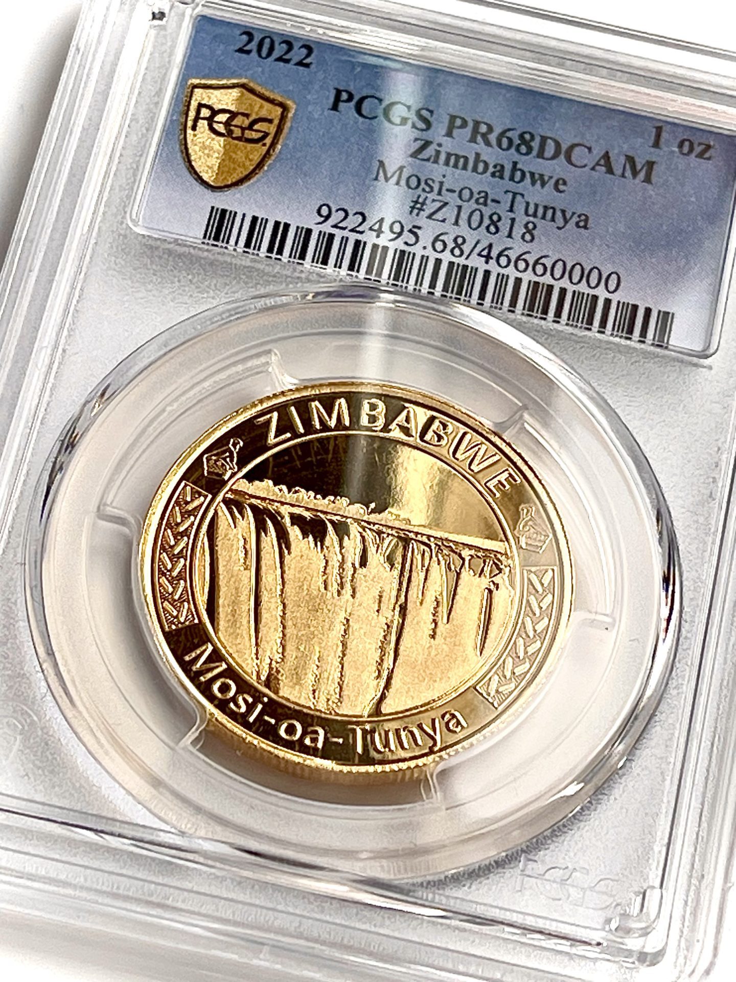Zimbabwe 2022 1oz Gold PCGS PR68 dcam