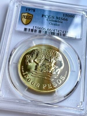Colombia 1978 15000 pesos Ocelot NGC MS66