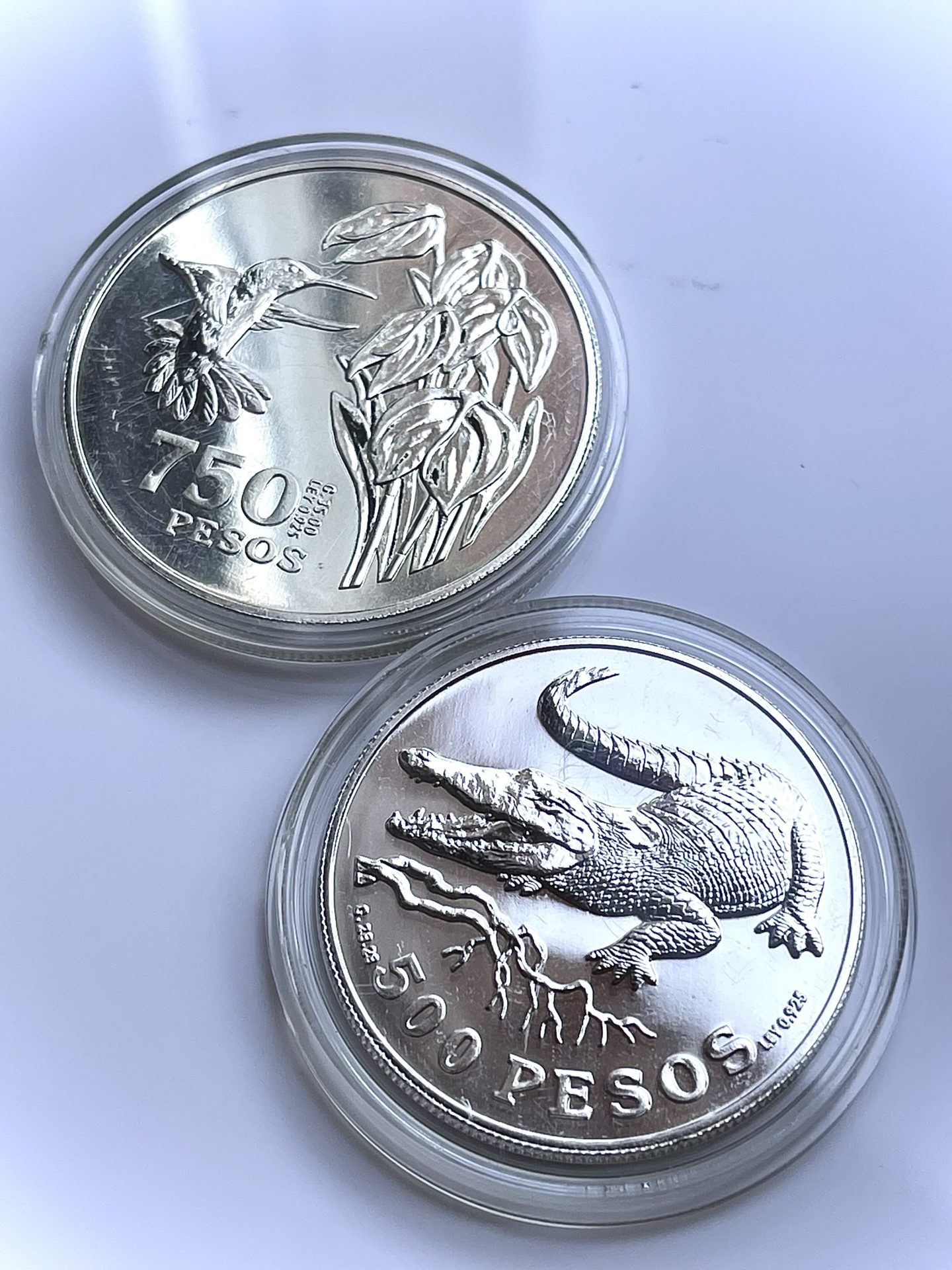Colombia 1978 Pesos crocodile mosquera silver
