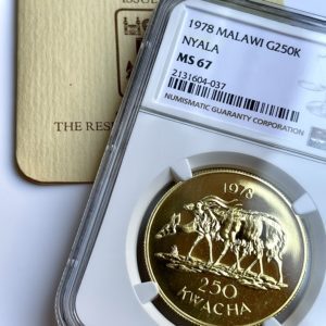 Malawi 1978 250 Kwacha Nyala NGC MS67