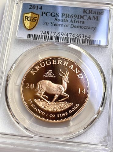 Южная Африка Крюгерранд 2014 Отметка монетного двора 20 лет демократии PCGS PR69 DCAM