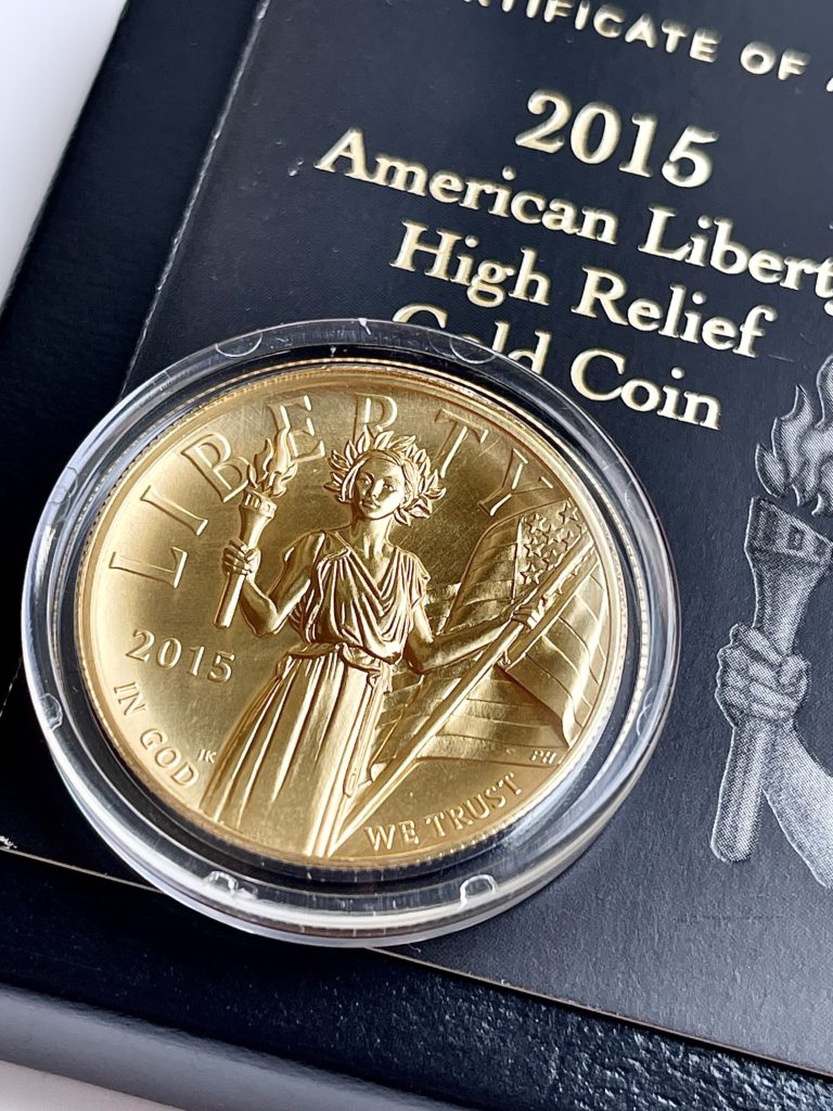USA 2015 high relief American Liberty 100 US dollars