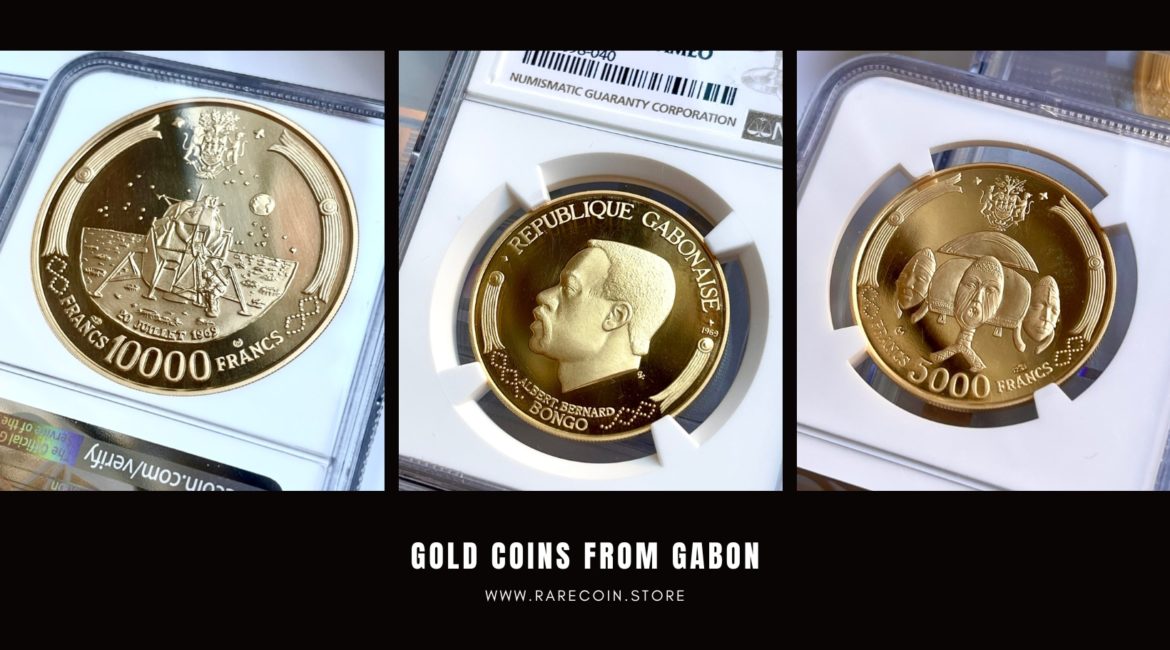 Goldmünzen aus Gabun