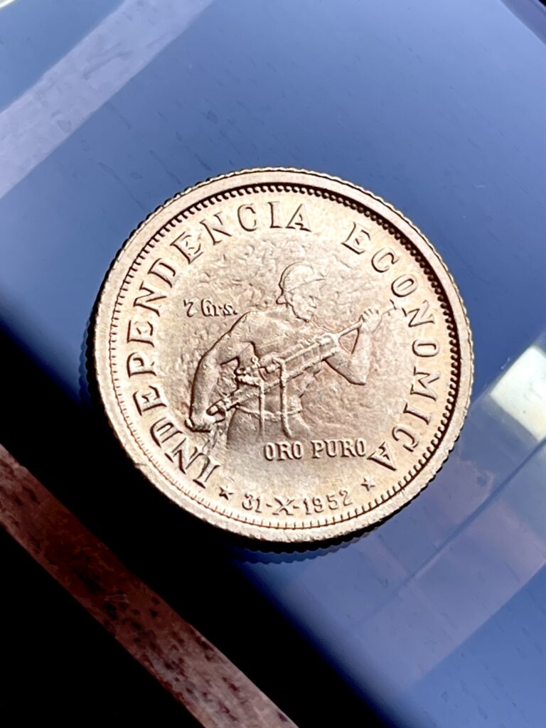 Bolivia 1952 Revolución 7 Gramos Oro