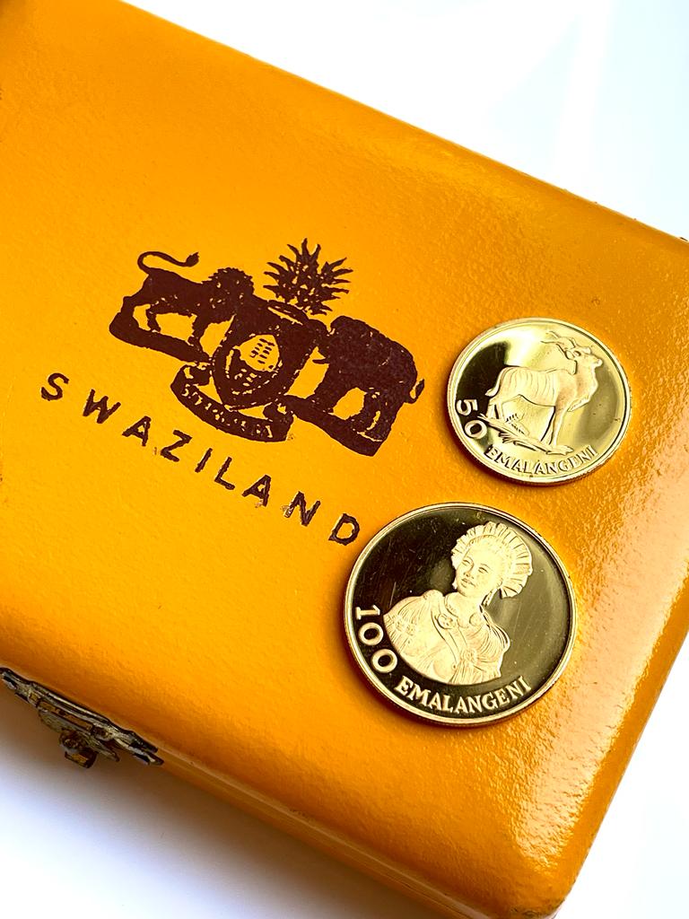 Swaziland 1975 Sovereign Set 50 et 100 Emalangeni Or