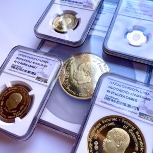 Cameroon 1970 independence 10th anniversary gold proof set NGC