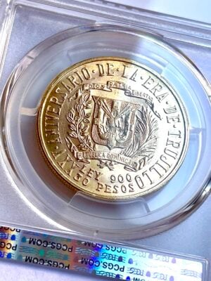 República Dominicana 1955 – 30 pesos – Régimen Trujillo – pcgs-ms62_6 República Dominicana 1955 30 Pesos Régimen de Trujillo PCGS MS62