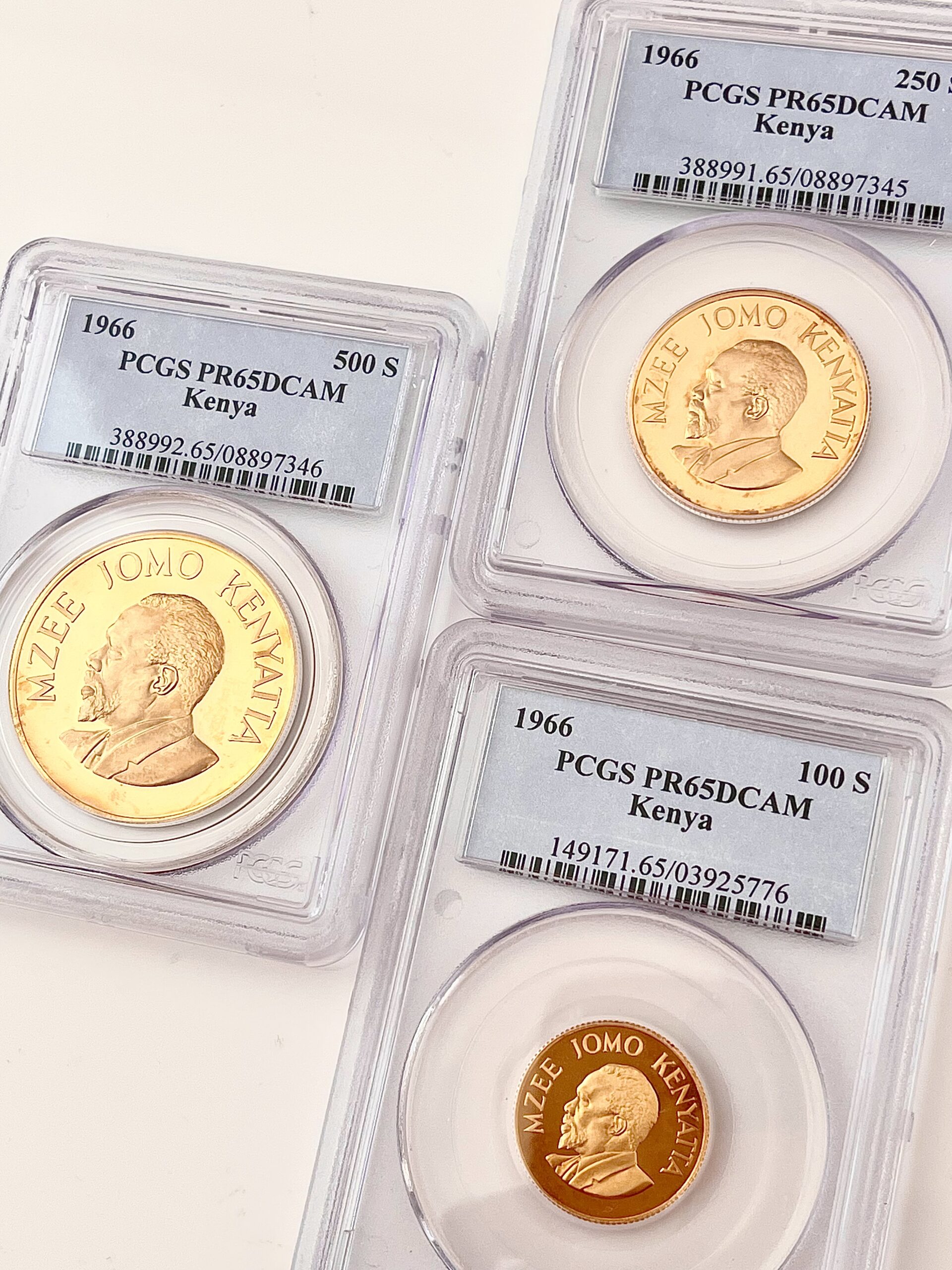 Золотой комплект монеты Мзи Джомо Кеньятта Кения 1966 года PCGS