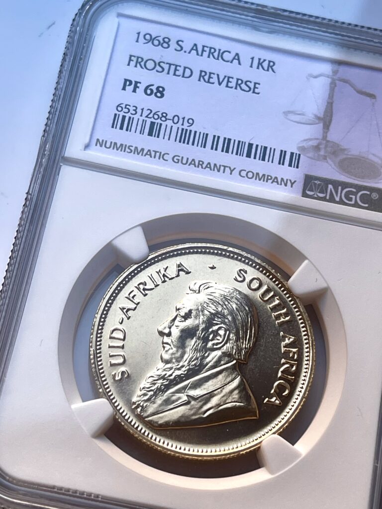 Krugerrand 1968 OSF one side frosted 1oz-Proof Gold NGC PF68
