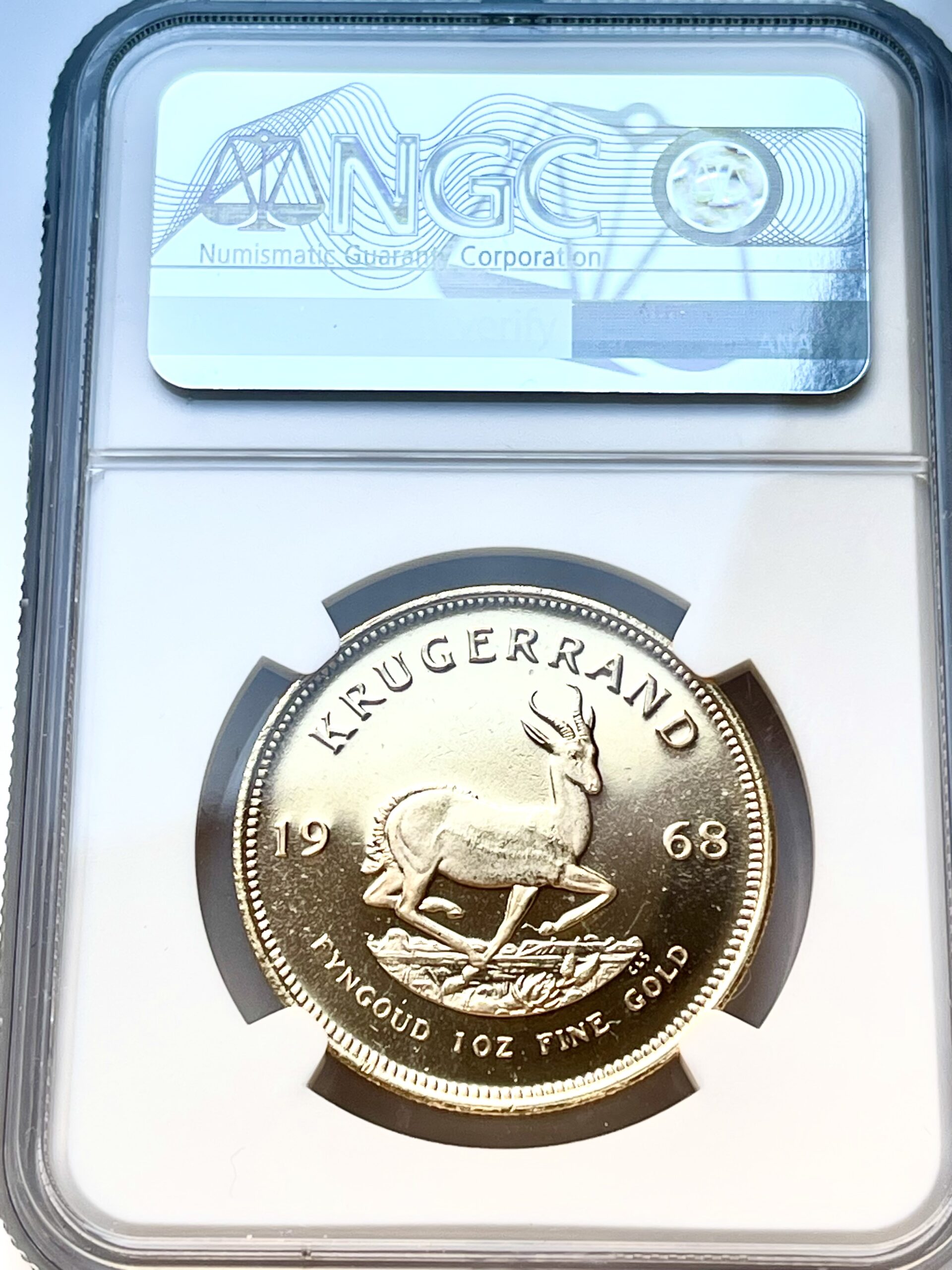 Krugerrand 1968 OSF one side frosted 1oz-Proof Gold NGC PF68