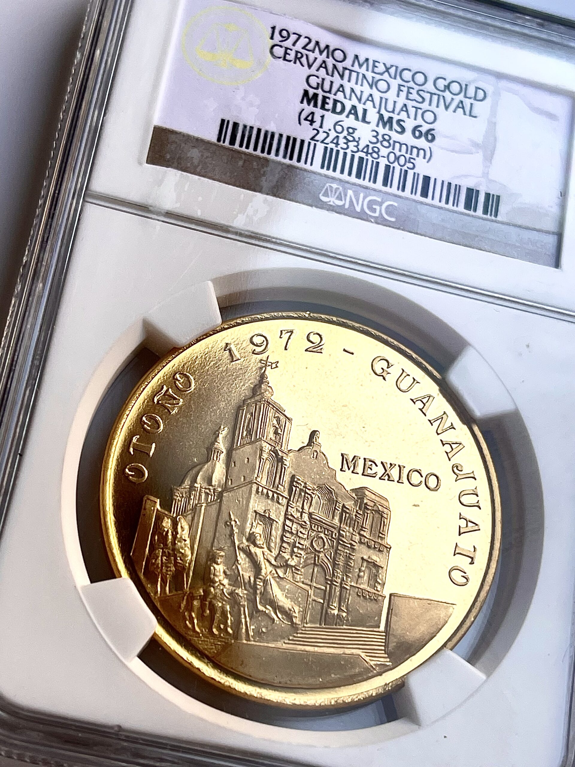 Mexiko Guanajuato Cervantino Festival Gold Medal 1972 NGC MS66