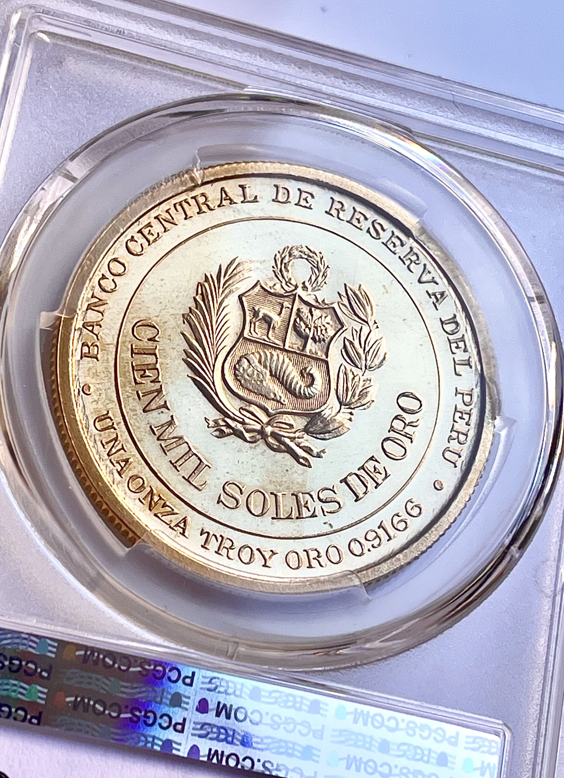 Peru Miguel Grau 100000 soles gold 1979 pcgs ms67