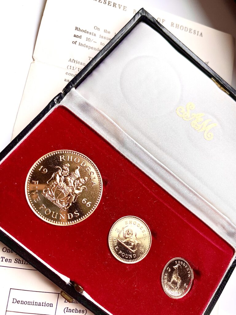 罗得西亚 1966 金质证明套装 COA