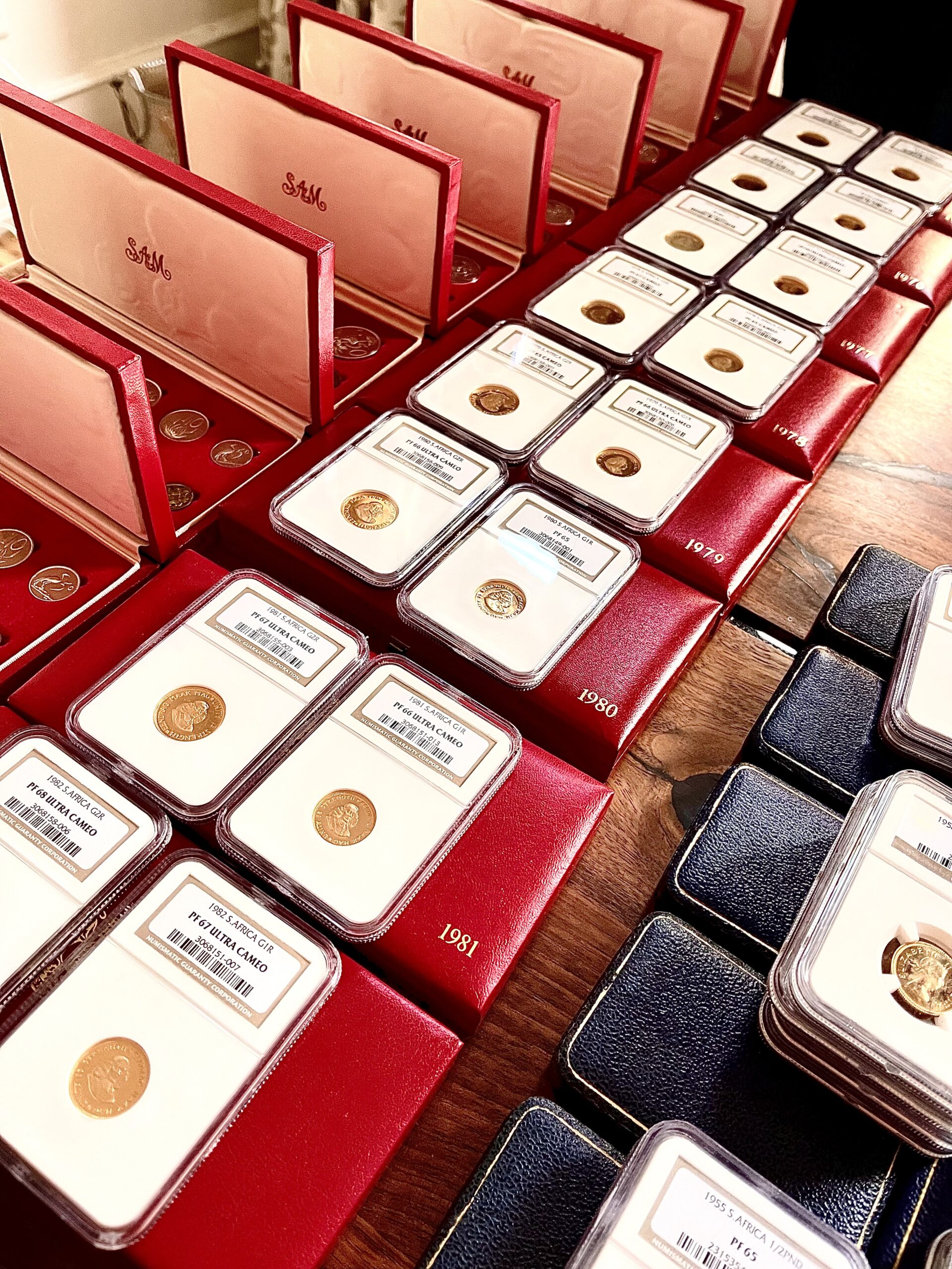 Suedafrika decimal series gold pound paket 1952 bis 1983 32 twin sets long proof sets NGC zertifiziert