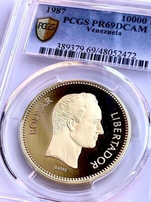 委内瑞拉 1987 10000 玻利瓦雷斯 自由 玻利瓦尔 PCGS PR69 DCAM