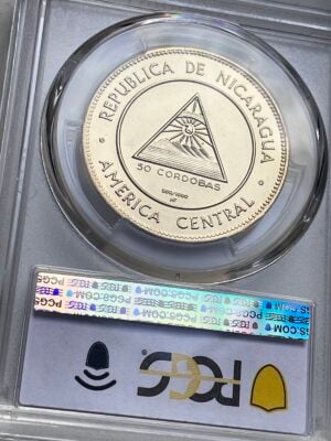 尼加拉瓜-1967-50-科尔多瓦-鲁本-达里奥-百岁生日-PCGS-pl63_11 尼加拉瓜 1967年 50号科尔多瓦的鲁本·达里奥百年纪念 生日 PCGS PL63
