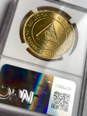 尼加拉瓜-1967-鲁本-达里奥-百年-50-科尔多瓦-NGC-ms62_2 尼加拉瓜 1967 鲁本·达里奥百年纪念 50 科尔多瓦NGC MS62