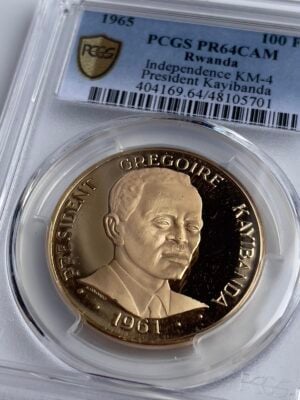 Rwanda 1965 100 Francs President Gregoire Kayibanda Pcgs Pr64 CAM