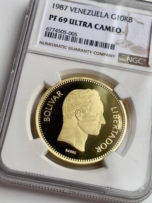 委内瑞拉10000 玻利瓦雷斯解放者 1987 NGC PF69 UCAM