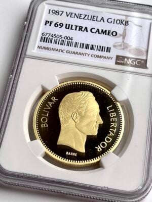 委内瑞拉10000 玻利瓦雷斯解放者 1987 NGC PF69 UCAM