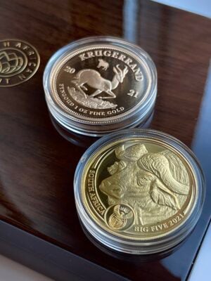 Big Five 2021 Bueffel Kruegerrand 2 1oz 精制金套装