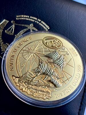 Rwanda 2020 Nautical Ounce Mayflower 1oz Gold COA Case