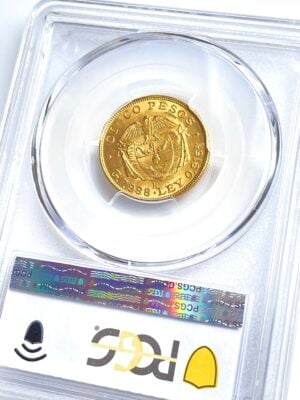 哥伦比亚-1924-5-比索-补偿-B-LT-Of-Center-PCGS-MS62-48144543_4 哥伦比亚 1924 5比索 雷斯特雷波 中尉 PCGS MS62 中锋