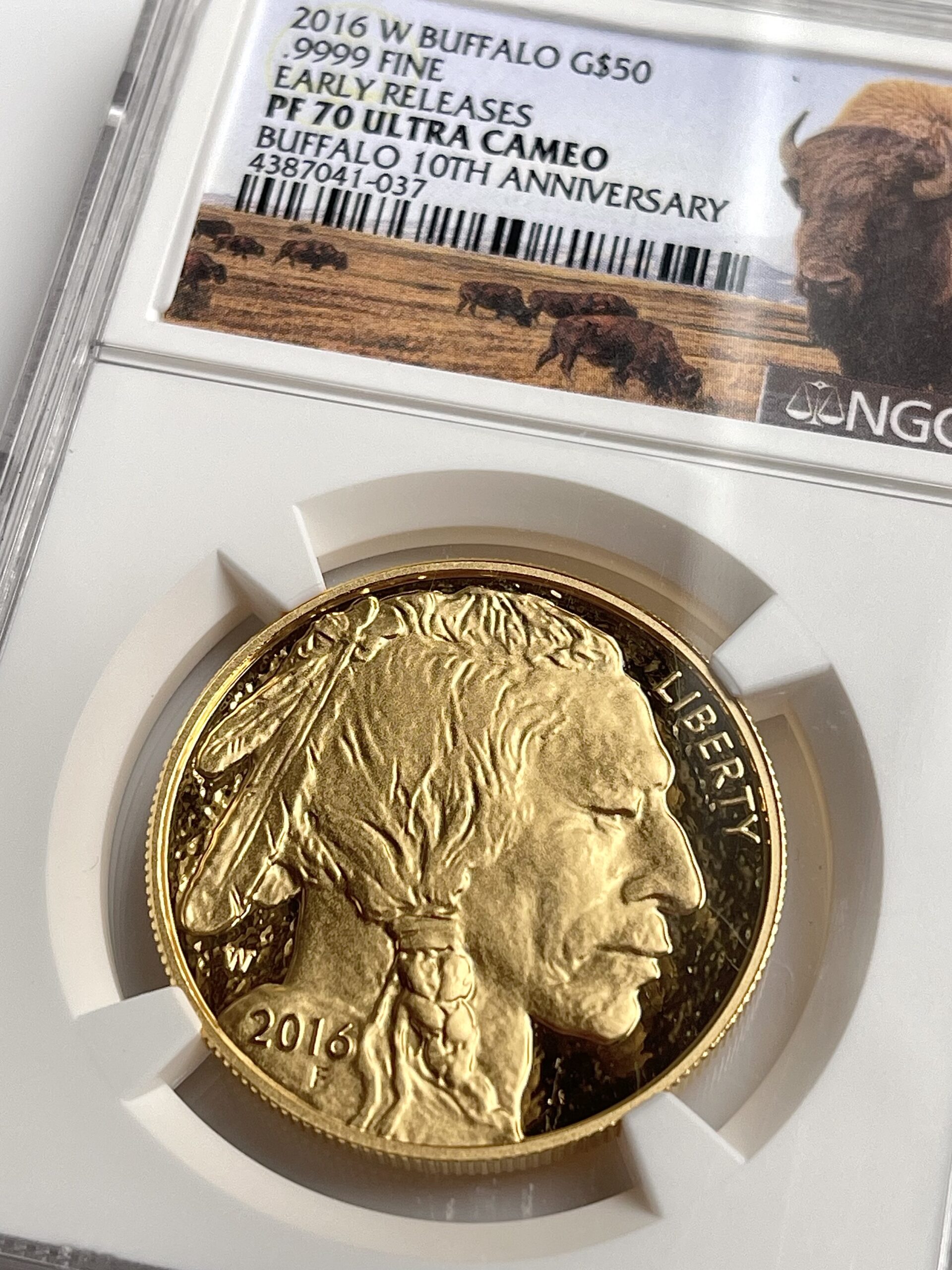 USA American Buffalo Gold 2016 Proof 10° anniversario versioni anticipate NGC PF70 UCAM