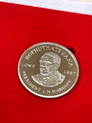 Bophuthatswana 1987 Lowe 10 Jahre Unabhaengigkeit 1oz Proof Platin