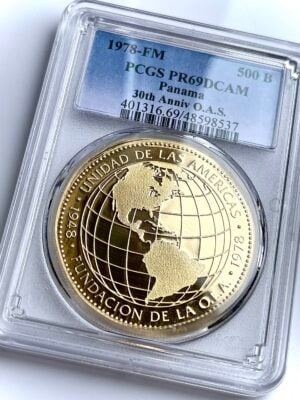 巴拿马 1978 500 巴尔博亚 30 周年纪念 OAS PCGS PR69 DCAM