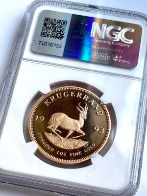 南非-Kruegerrand-1993-1oz-Gold-Proof-NGC-PF69-ucam_2 南非克鲁格兰1993年 1盎司金质正核 NGC PF69 UCAM