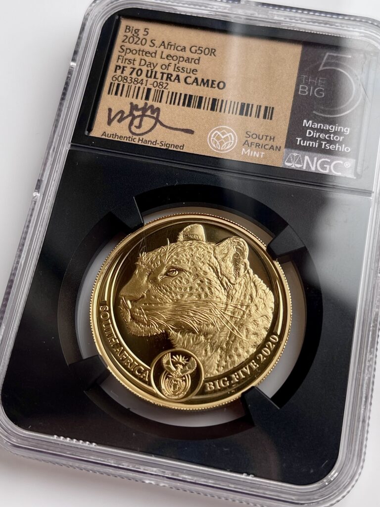 Big Five 2020 Leopard Set Proof NGC PF70 UCAM edición del primer día