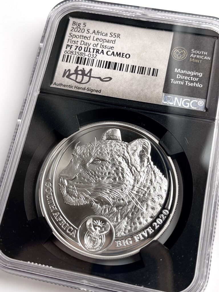 Big Five 2020 Leopard Set Proof NGC PF70 UCAM edición del primer día