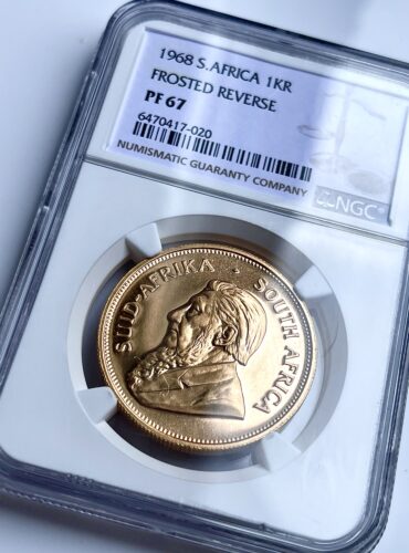 Kruegerrand 1968 Frosted Reverse 1oz Gold Proof NGC PF67