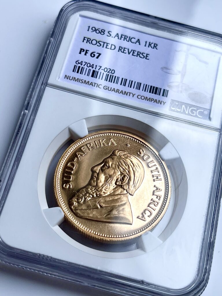 Krugerrand 1968 Frosted Reverse 1oz Gold Proof NGC PF67