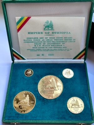 aethiedia-1966–haile-selassie-I-goldenes-jubilaeum-gold-proof-set_5 埃塞俄比亚 1966年 海尔·塞拉西一世金禧精制套装