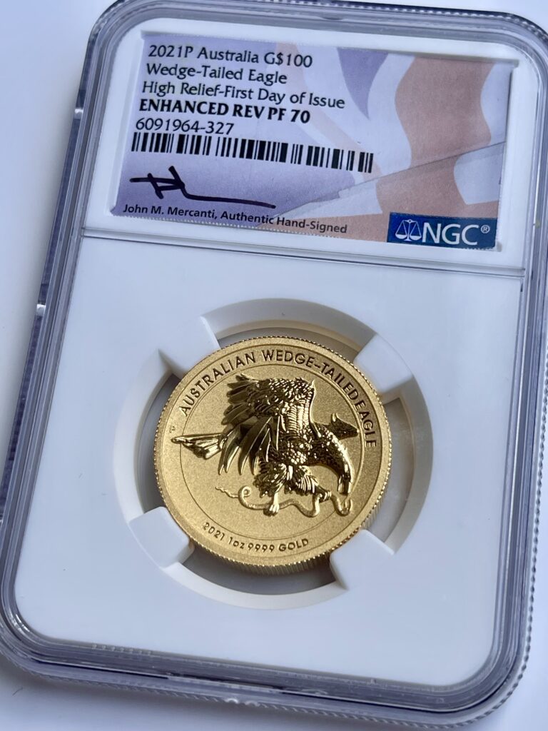 Australien 2021 Wedge Tailed Eagle 1oz Gold Enhanced Reverse Proof NGC PF70