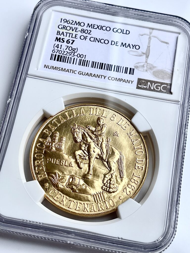Mexico 1962 Cinco de Mayo Gold NGC MS67