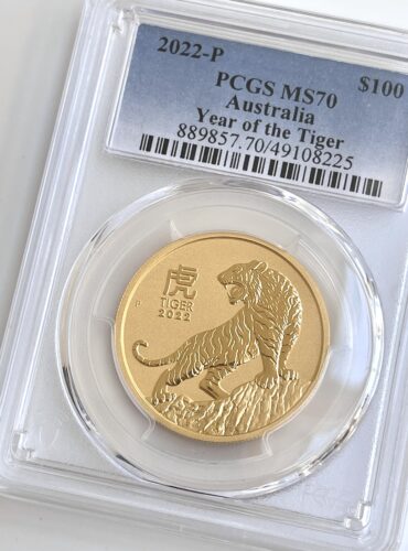 Australien 2022 100 aud Jahr des Tiger PCGS MS70