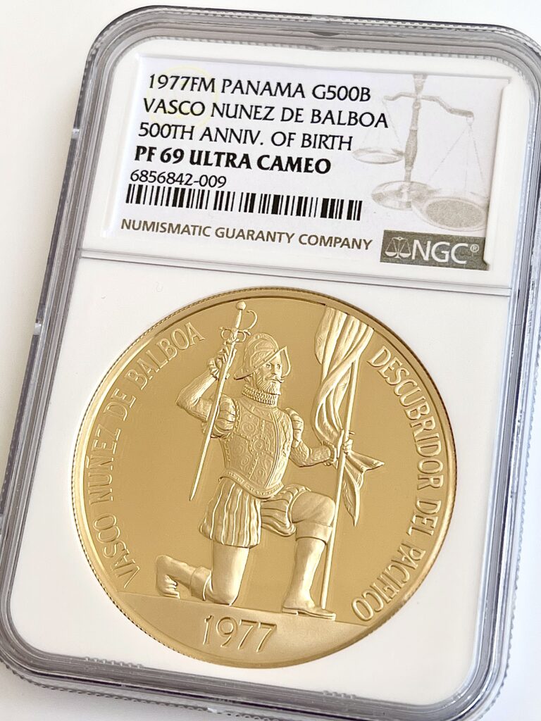 Panama 1977 500 Balboas birth of Balboa NGC PF69 UCAM