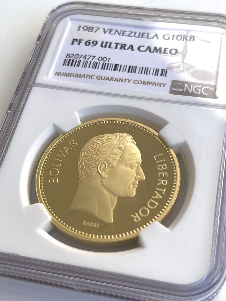 Венесуэла 10 000 боливаров 1987 года Либертадор Боливар NGC PF69 ультра камея