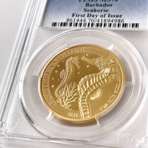 巴巴多斯 2021 年 10 元 Seahorse 首日发行 PCGS MS70