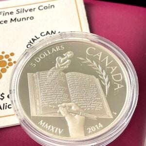 Kanada 2014 5 Dollar Alice Munro Silbermuenze Proof