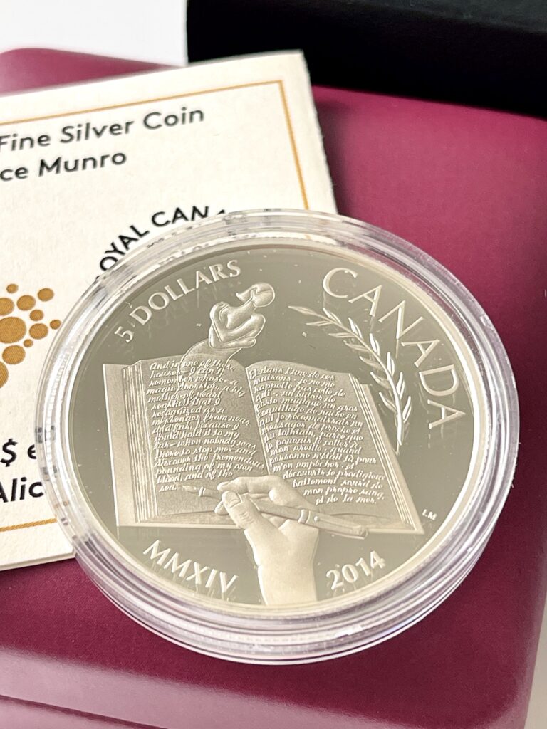 Canada 2014 Moneta da 5 Dollari Alice Munro Argento Proof