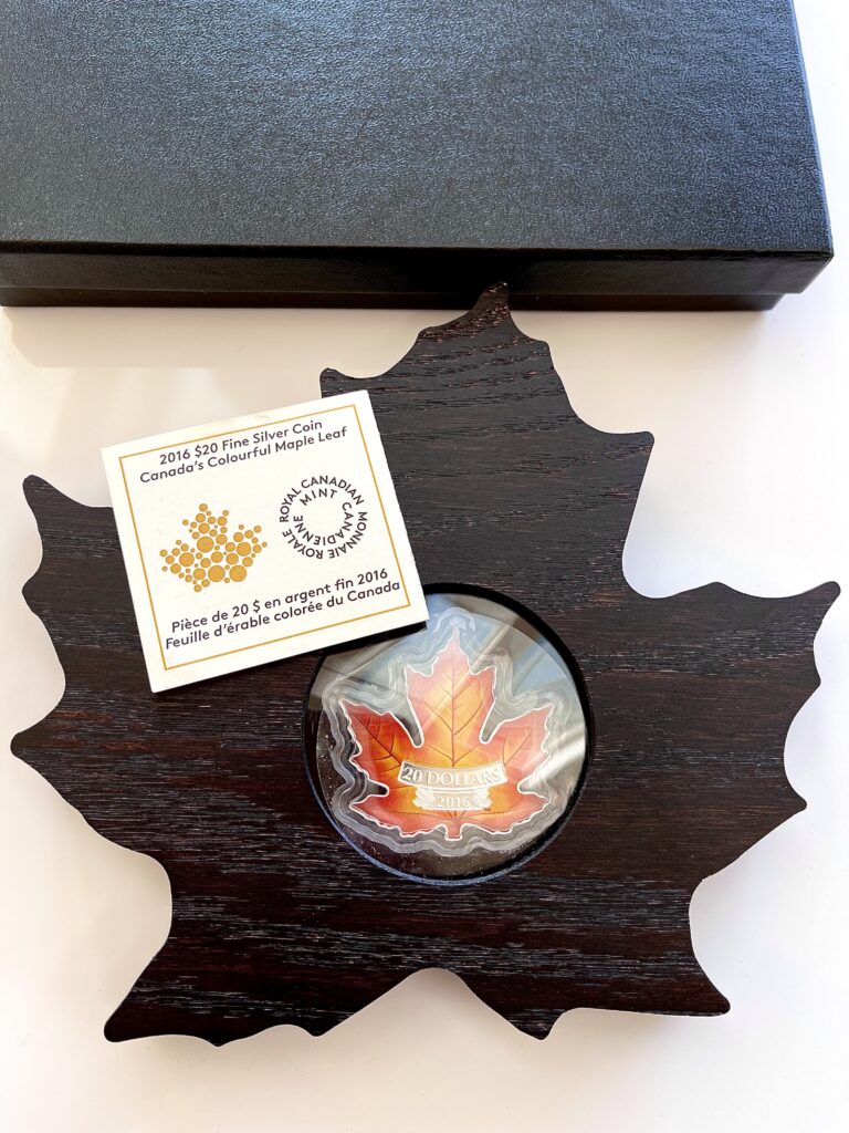 Canada 2016 20 Dollar Canadian Maple Leaf Colored Silver Coin Proof